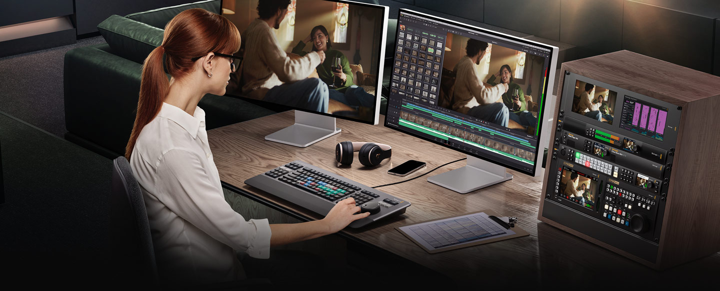 Editor using DaVinci Resolve Editor Keyboard